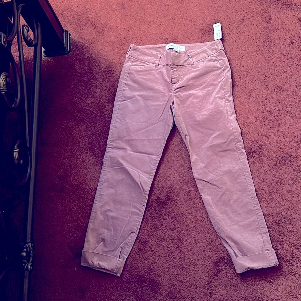 Old Navy pink suede/velvet pants brand new size 0p